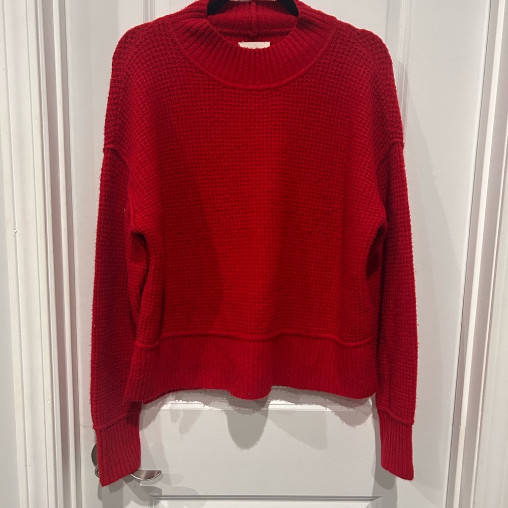 Lucky Brand Vibrant Red Crew Neck Sweater